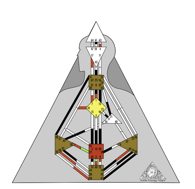 The Total Integrated Vehicle bodygraph, all seven defining channels layered as one, crown to root
