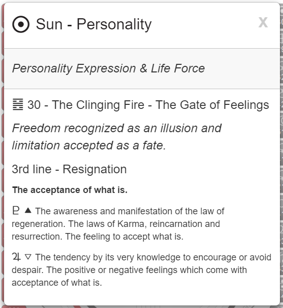 My Conscious Personality Core Essence. Rave I-C hing i mage via MyBodygraph.com